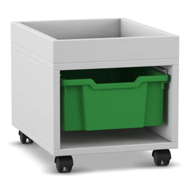 Mobiler Wagen, Schubladen-Einheit, Untertischschrank, grüne Tonne, rollbarer Stauraum