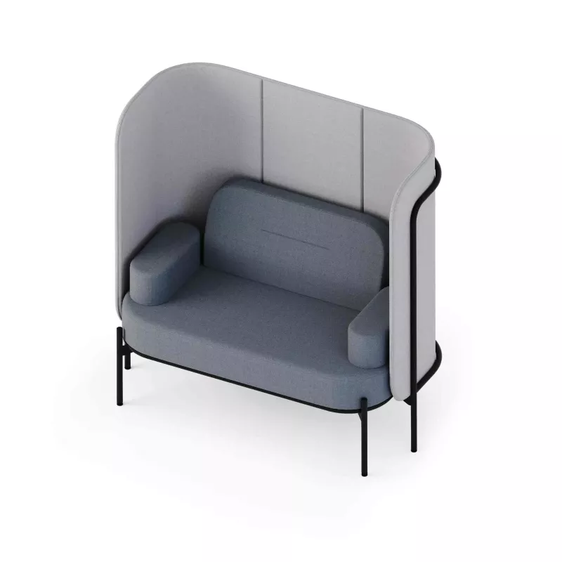 Sessel, Sofa, Raumteiler, Stoffbezug, Grau