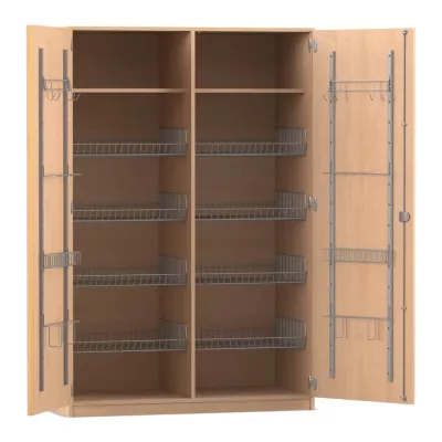 Schrank, Garderobe, Kleiderschrank, Metallbügel, Drehtürenschrank