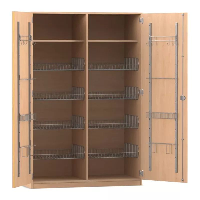 Schrank, Garderobe, Kleiderschrank, Metallbügel, Drehtürenschrank