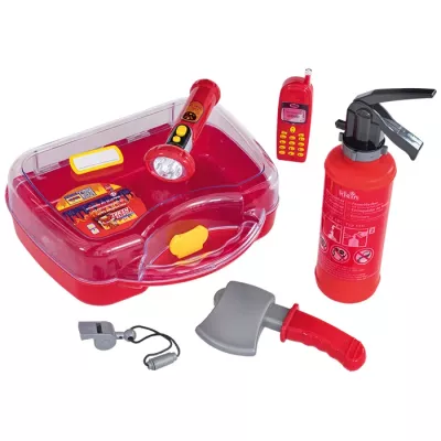 Kinder-Feuerwehrset, Brandbekämpfung, Löschzubehör, Roter Feuerlöscher, Spielzeug