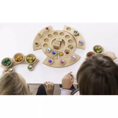Holzwendkalender, interaktives Spielzeug, bunte Edelsteine, Drehgetriebe, Kinder Lernen