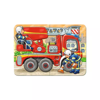 Feuerwehrauto, Löschfahrzeug, Wagen, Schlauch, Person im Einsatz