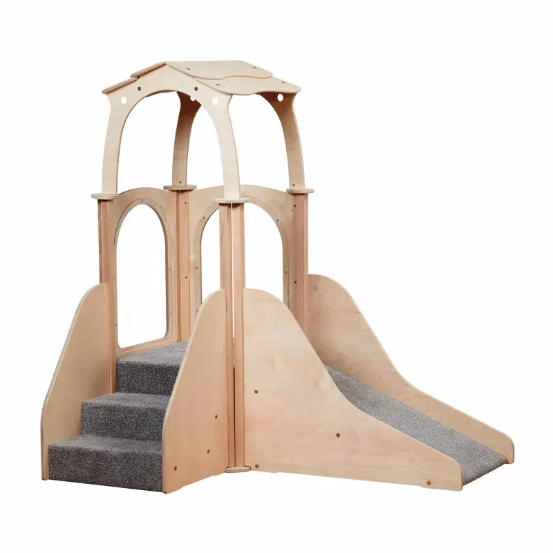 Kletterturm, Holzspielhaus, Kletterturm mit Rutsche, Sandkastenrutsche, Kinderklettergerät