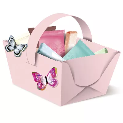 Geschenkkorb, Papierkorb, Schmetterlinge, rosa, verpackung