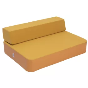 Hüpfpolster-Set mit geradem Rückenpolster Gelb