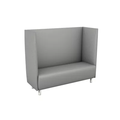 Sesselbank, Sofabank, Hochlehner-Sessel, Grau, Stoffbezug