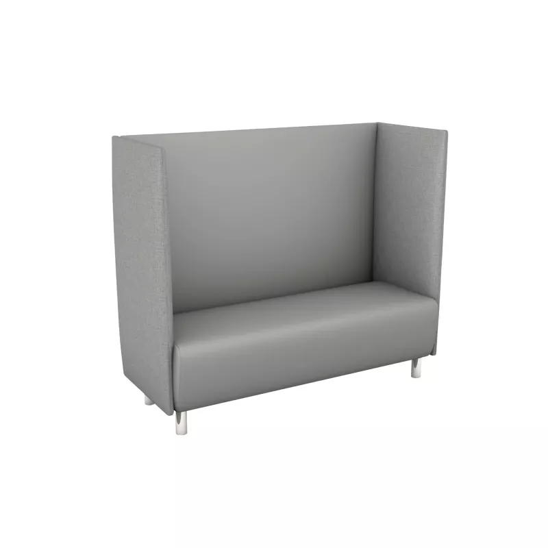 Sesselbank, Sofabank, Hochlehner-Sessel, Grau, Stoffbezug