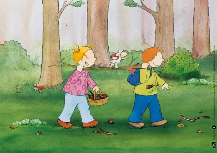 Kinder, Wald, Samen, Eichel, Rucksack