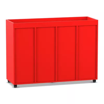 Roller cabinet, rote Aufbewahrung, modulares Regal, rollbare Schrank, flache Oberseite
