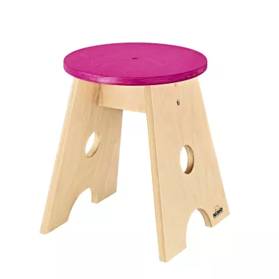 Step Stool, Holzstuhl, Rosa Deckel, Kindermöbel, Puzzle-Ausschnitt