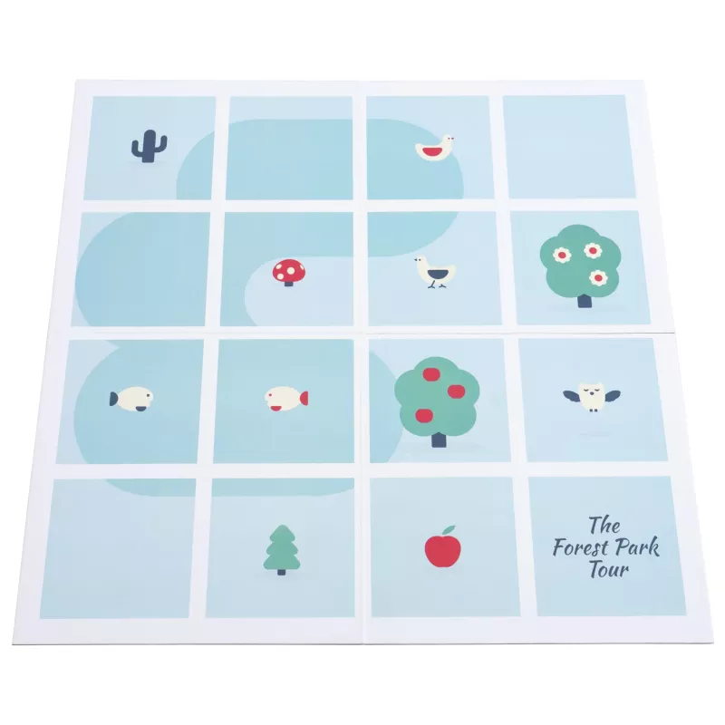 Puzzle, Memory-Spiel, Raster-Poster, Blauer Hintergrund, Bäume und Vögel