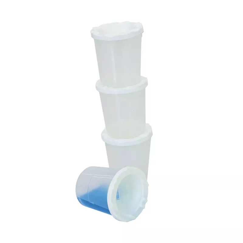 Becher, Becher-Set, Transparenter Becher, Kunststoffbecher, Becher mit Deckel