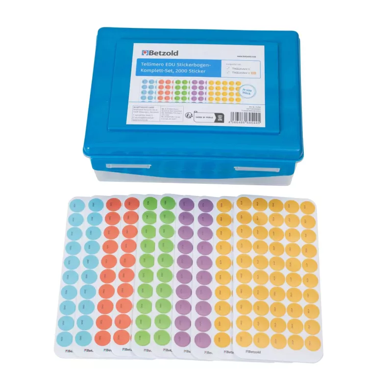 Sticker-Kit, Aufkleber, bunte Punkte, Bildungsset, Aufbewahrungsbox