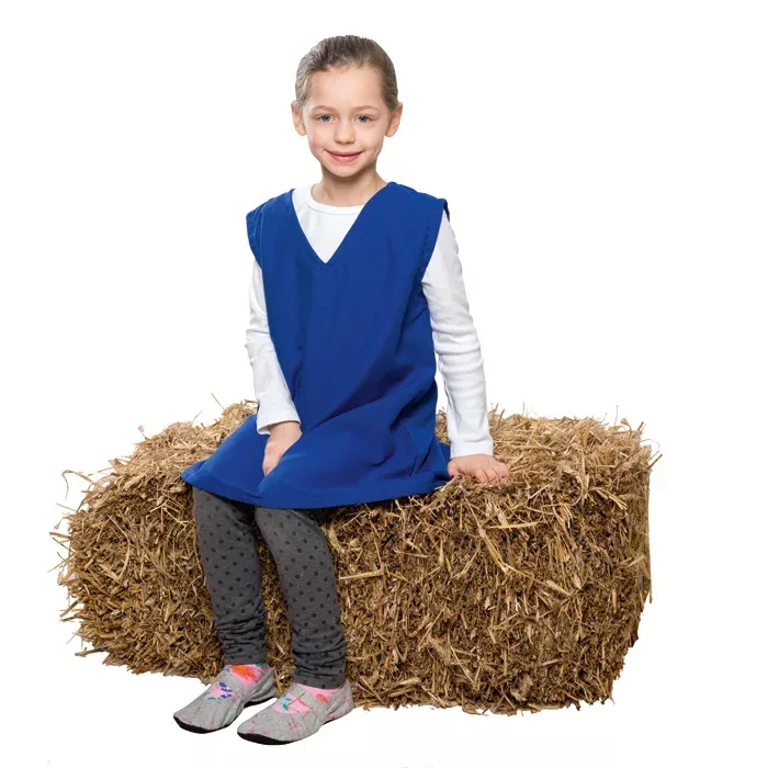 Kleid, Mädchen, Kleidung, Blau, Strohballen