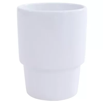 Becher, Stumpfbecher, Kaffeebecher, weiße Keramik, Tassenform