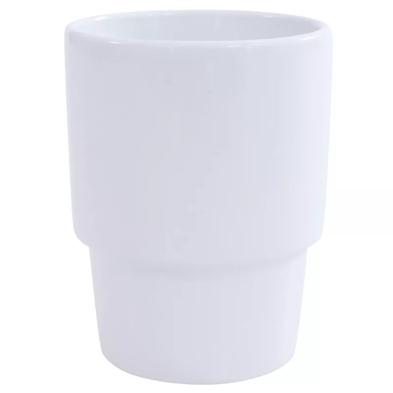Becher, Stumpfbecher, Kaffeebecher, weiße Keramik, Tassenform