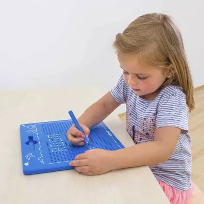 Kinderzeichentafel, Kunsttafel, Malboard, Blau, Marker