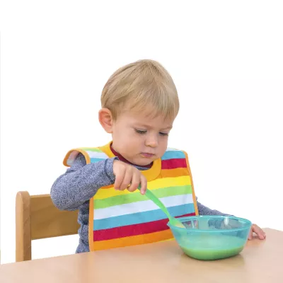 kinder, baby, füttern, Lätzchen, Schüssel