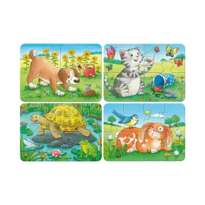 hunde puzzle, katze puzzle, tier puzzle, regenwald landschaft, tierwelt quadrate