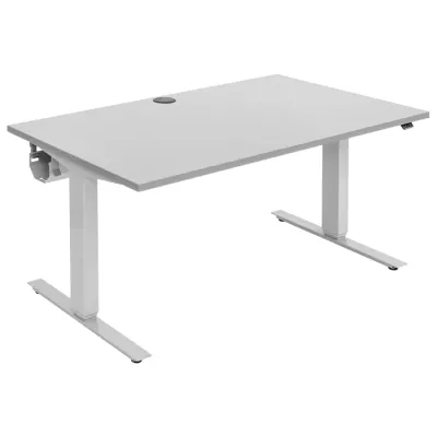 Schreibtisch, Stehschreibtisch, elektrisch höhenverstellbar, Metallrahmen, Kabelmanagement