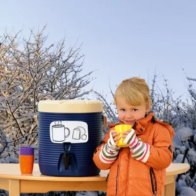 kinder, thermos, trinkflasche, outdoor, winter