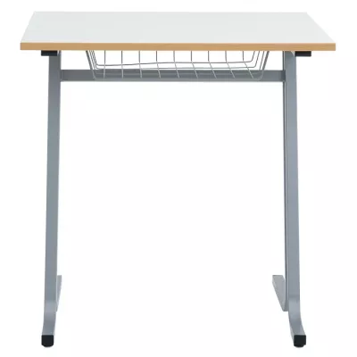schreibtisch, Klapptisch, Metallbeine, Korbablage, Schreibtischplatte