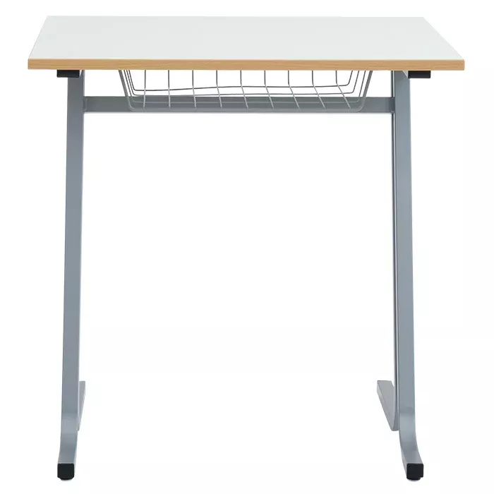 schreibtisch, Klapptisch, Metallbeine, Korbablage, Schreibtischplatte