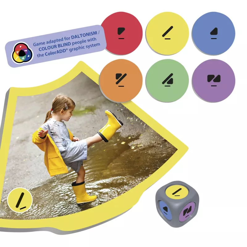 Kinderstiefel, Gummistiefel, Gelb, Pfütze, Spielzeug-Kolorblind-Set
