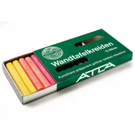 ATLA Schulkreide, staubfrei, 12 Stück, Ø 12 mm, 12-farbig