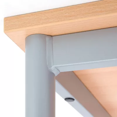 holz, platte, tisch, stahl, beine