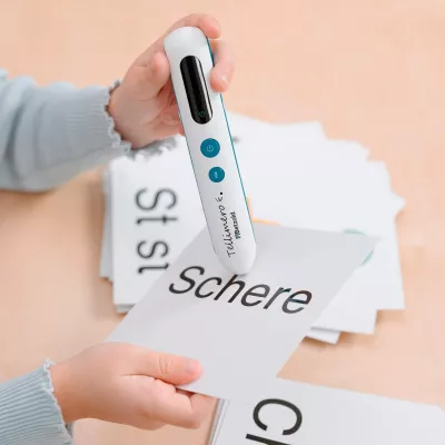 Vorlesestift, Lernstift, Sprachwiedergabe, weiß-türkis, Audiofunktion