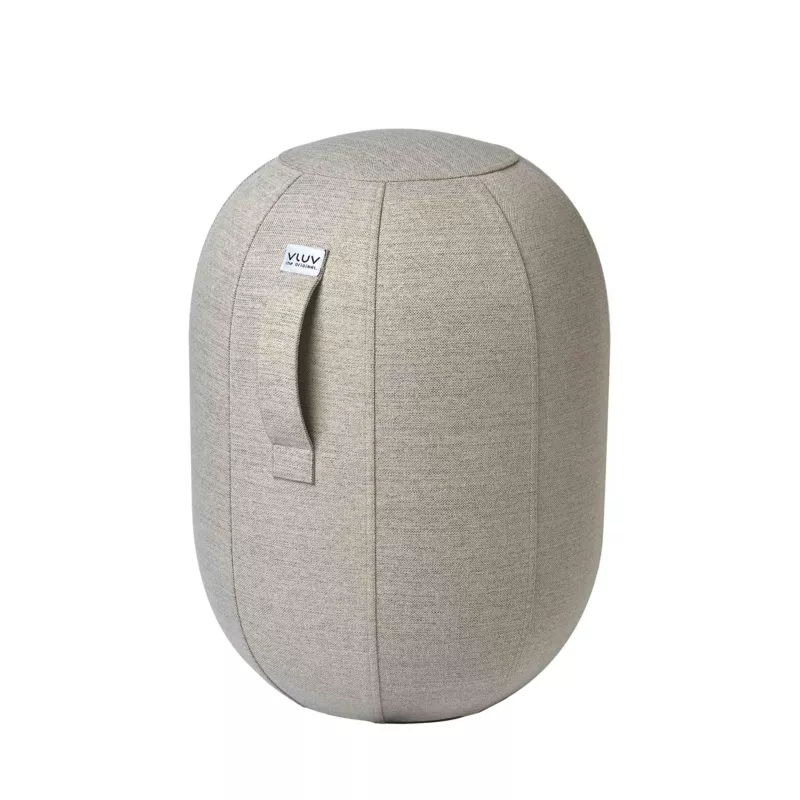 Sitzhocker, Stoffbezug, Beige, Ovale Form, Tragegriff