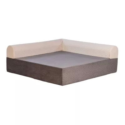 Sofa, Ecksofa, Stoffbezug, Beige, Grau