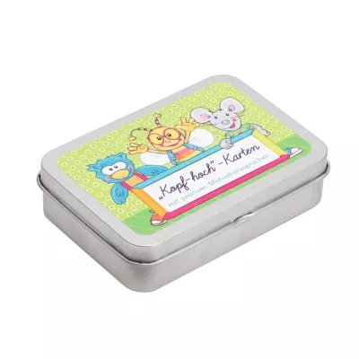 Metallbox, Aufbewahrungsdose, Kinderkartenspiel, Motivation Sprüche, Tiermotive