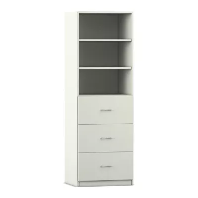 Schrank, Hängevitrine, Regal mit Schubladen, Weißer Schrank, Hänge- und Stauraum