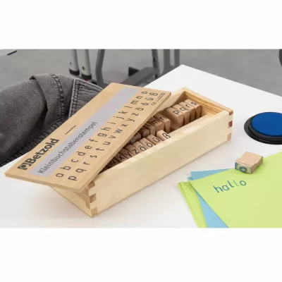 Holz-Schriftstempel, Alphabet Stempel, Buchstabenstempel, Schneidkasten, Lernspielzeug