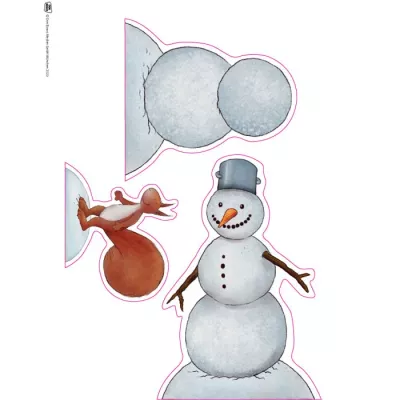 Schneemann, Schnee, Hut, Knopfaugen, Karotte