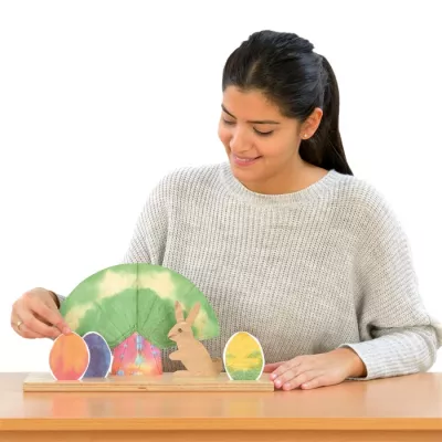 Kinderhandwerk, Papierkunst, Tierfigur, Frühlingsdeko, Ostereier, DIY-Deko