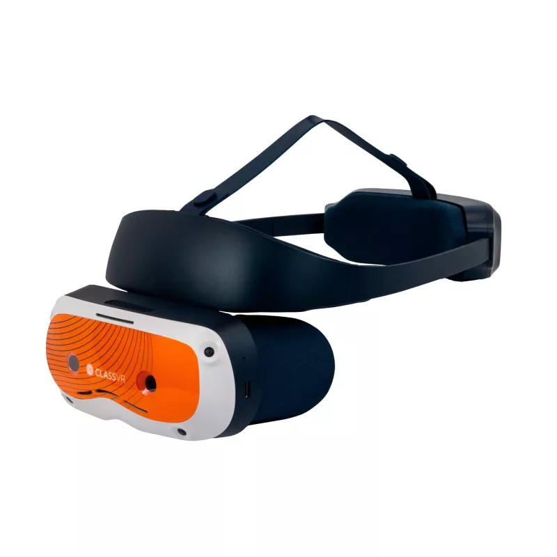 VR-Brille, Headset, Virtuelle Realität, Brille, orange Frontpanel