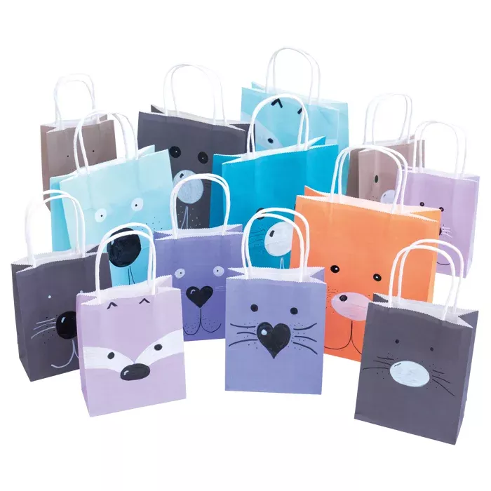 Tasche, Geschenkbeutel, Tiermuster, Papiertragetasche, Farbenvielfalt