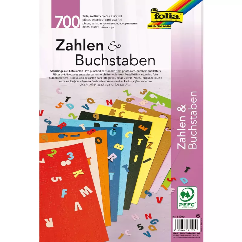 Zahlen, Buchstaben, Bastelset, Kartonteile, Farben