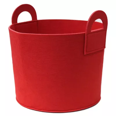 Korb, Aufbewahrungskorb, Roter Korb, Filzkorb, Tragegriff