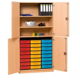 Halbtürenschrank - 24 flache Boxen
