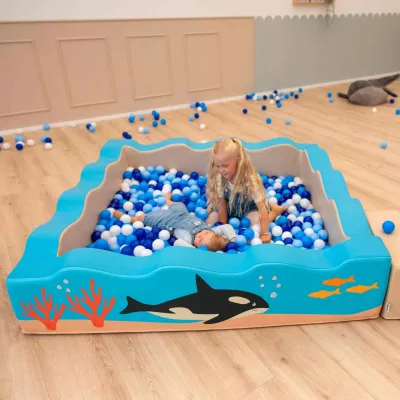 Bällebad, Schaumstoffbecken, Türkis, Meerestiere, Kinder