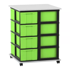 Flexeo® Container-System mit Ablage und 16 hohen Boxen