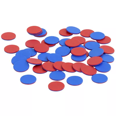 chips, rot, blau, flach, spielzubehör