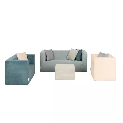 Sofa-Set, Sofas, Wohnzimmer-Set, Kissen, Hocker