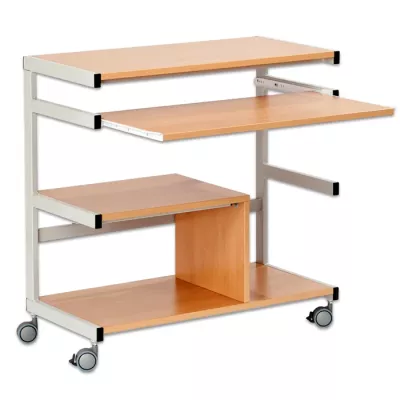 stahlrahmen, holzböden, mobiler wagen, 3-etagen tisch, rollen trolley