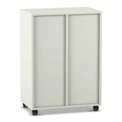 Schrank, Rollschrank, Schiebetüren, Weiß, Schrank mit Rollen